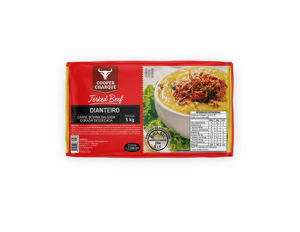 CARNE SECA BOVINA GRANDE DIANTEIRO COOPER CHARQUE 5 KG (CX 6 PCT)